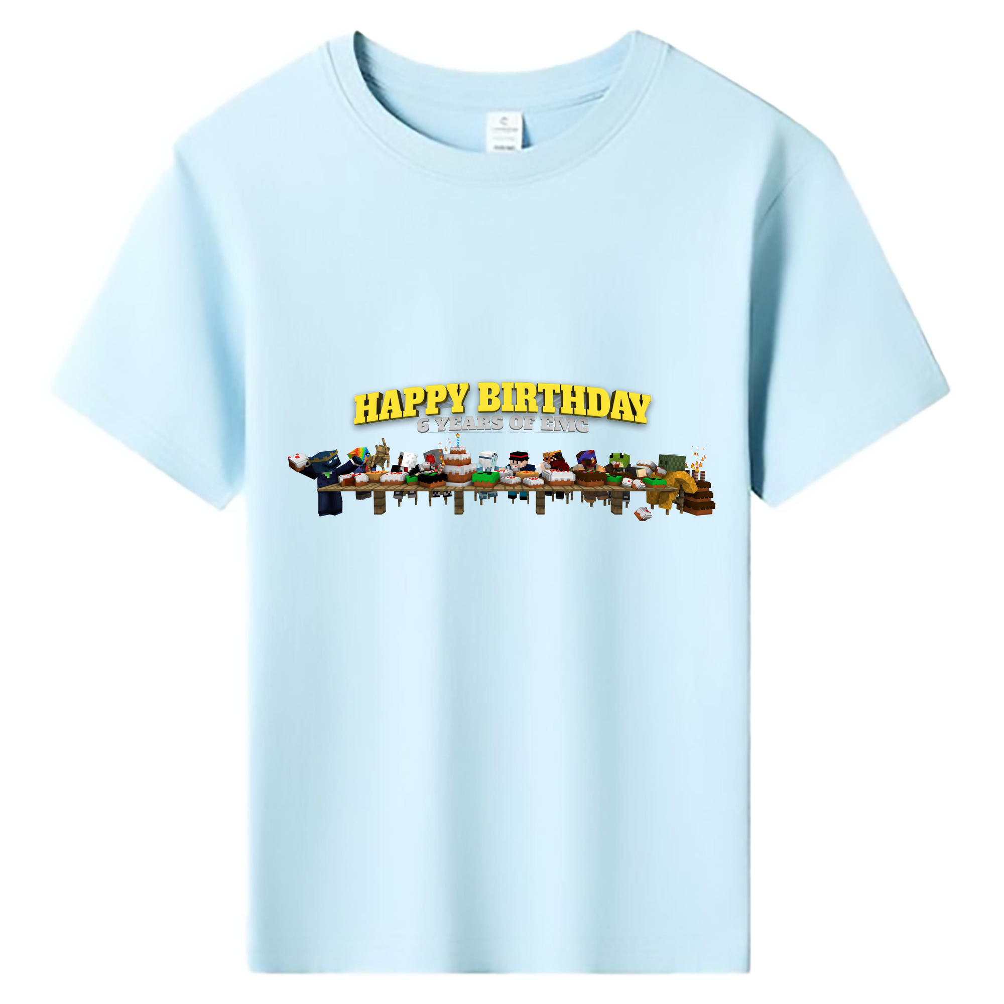 （画像用） マインクラフト ブロックの世界 Minecraft MC Block world 綿100％キッズTシャツ（フロントプリント）
